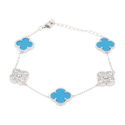 Silver Turquoise Chain Bracelet