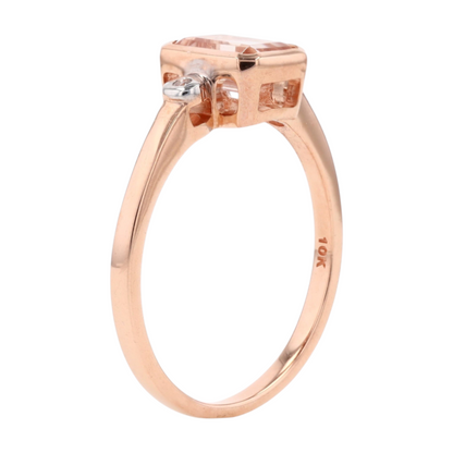10K Rose Gold Morganite Fashion Ring
