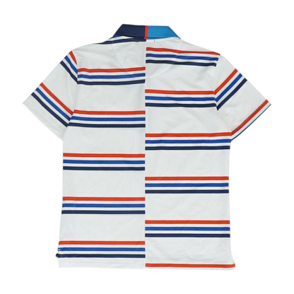 White Striped Short Sleeve Polo