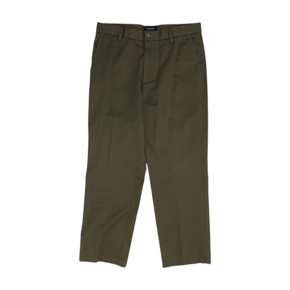 Brown Striped Straight Pants