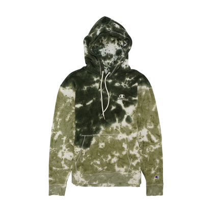 Green Tie-Dye Hoodie Pullover
