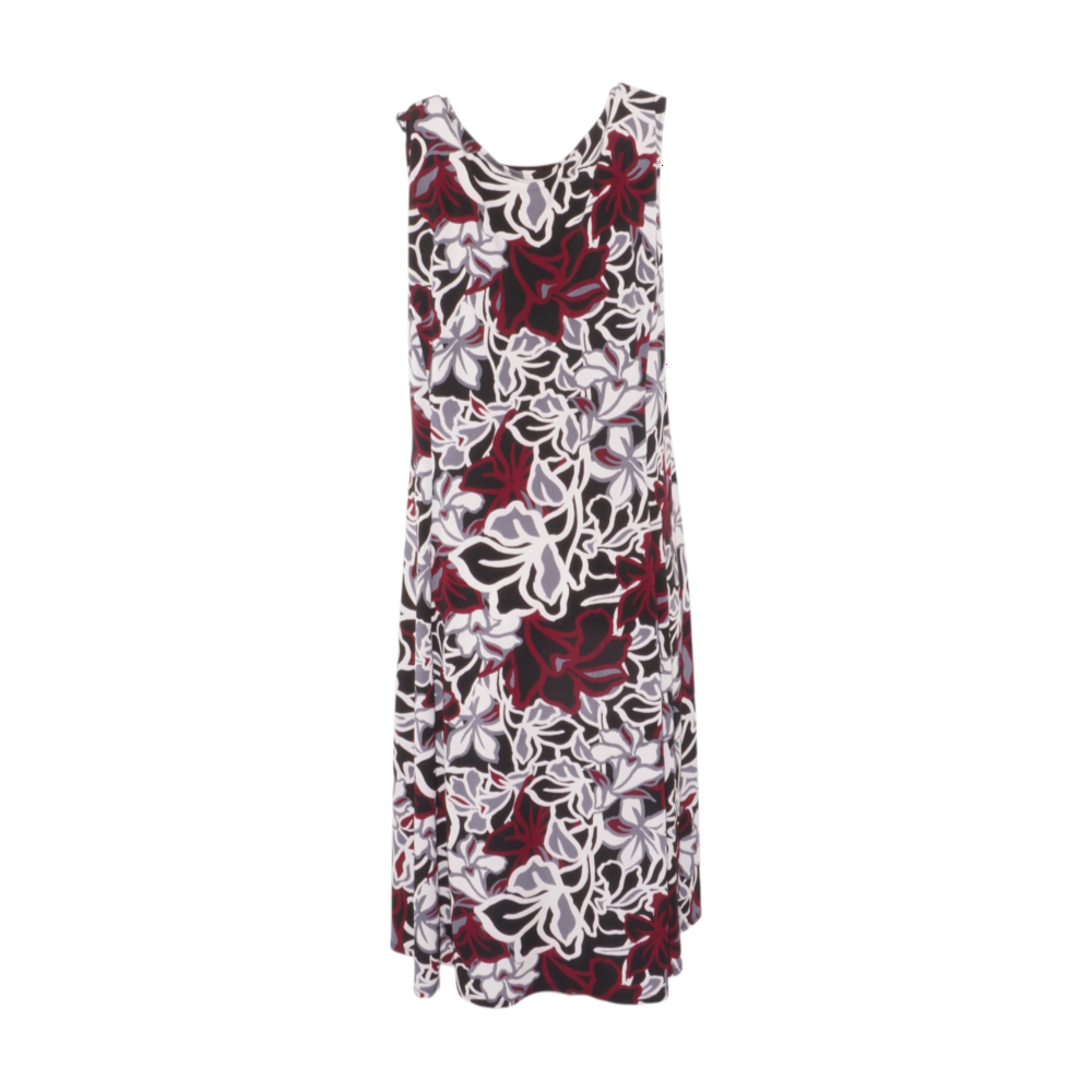 Black Plus Size Floral Midi Dress
