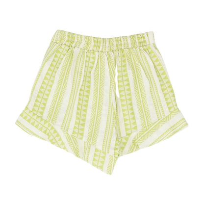 Green Geometric Shorts