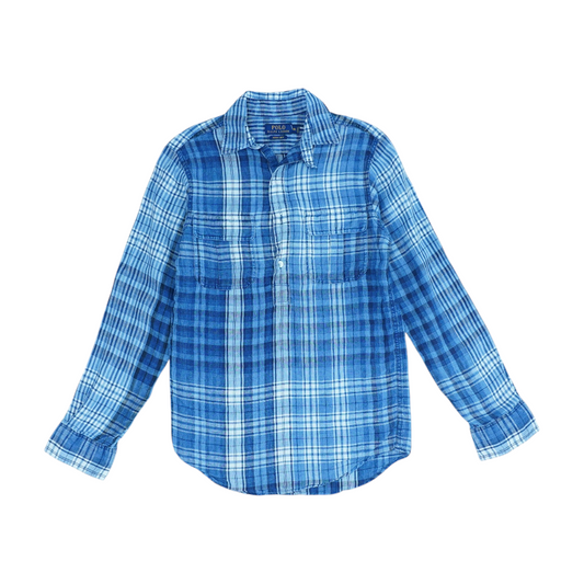 Blue Plaid Long Sleeve Button Down