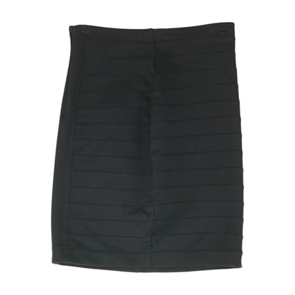 Black Solid Midi Skirt