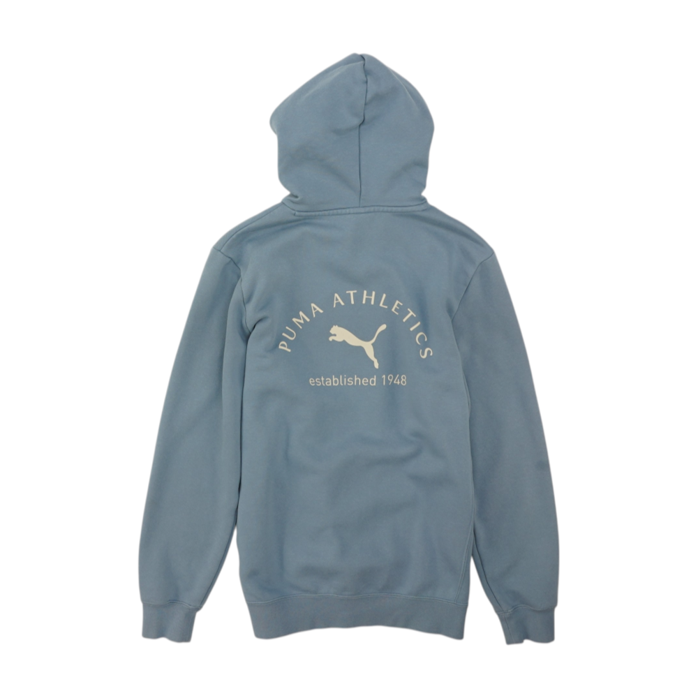 Blue Solid Hoodie Pullover