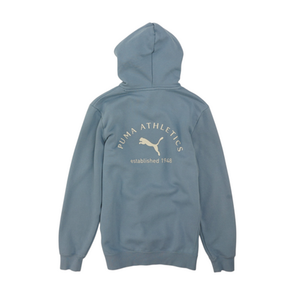 Blue Solid Hoodie Pullover