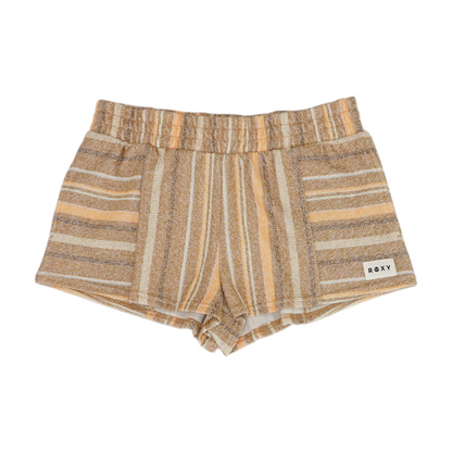 Brown Striped Active Shorts