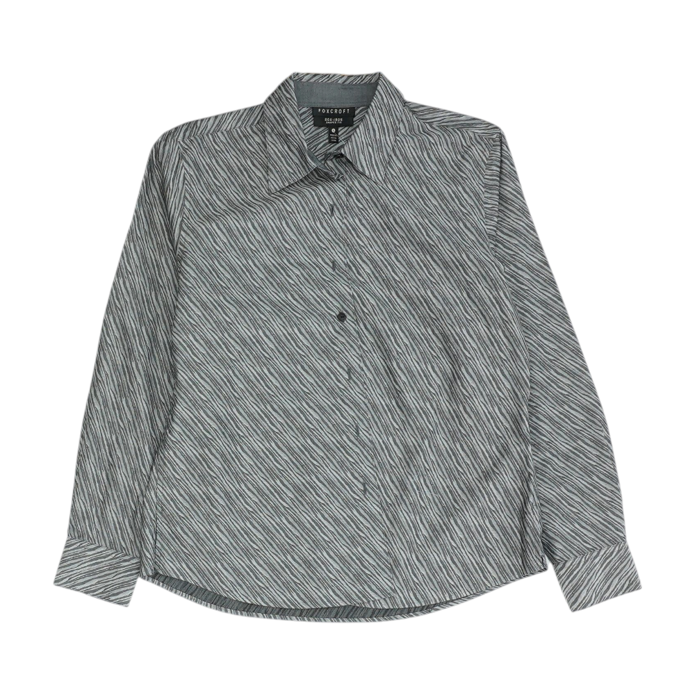 Gray Animal Print Button Down