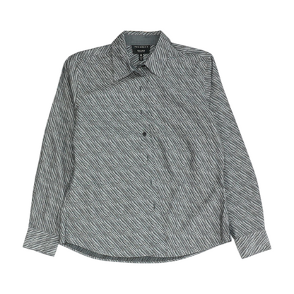 Gray Animal Print Button Down