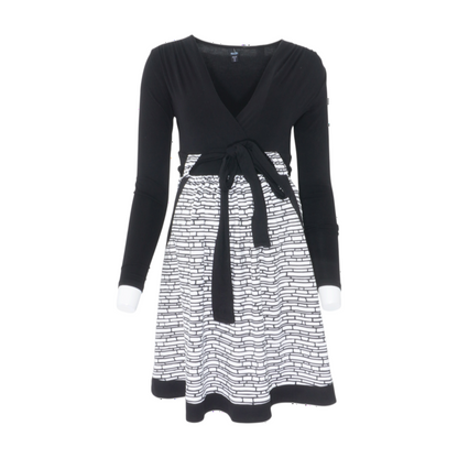 Black Maternity Color Block Mini Dress