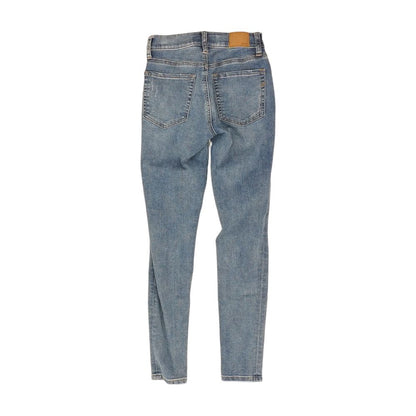 Blue Solid High Rise Skinny Leg Jeans