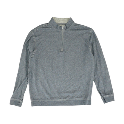 Blue Solid 1/4 Zip Pullover