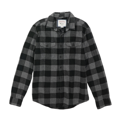 Gray Check Flannel Button Down
