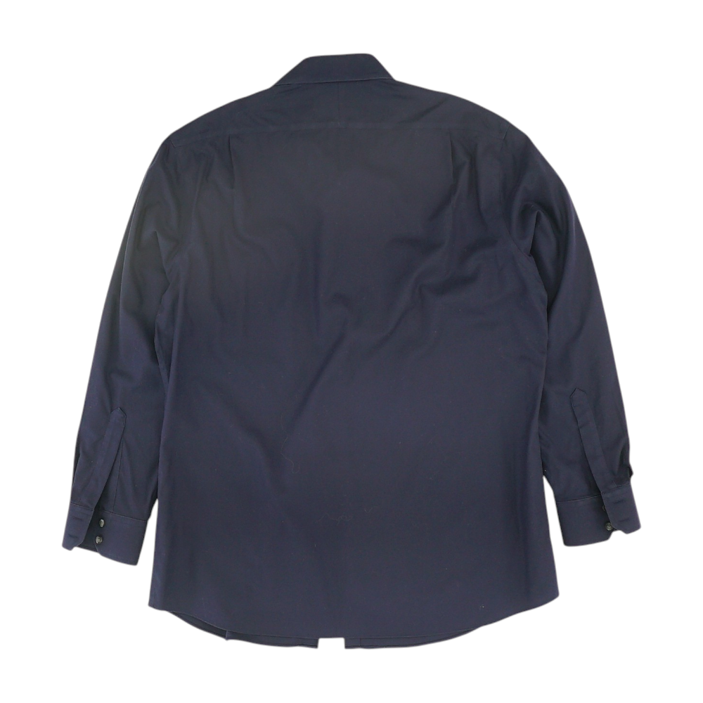 Navy Solid Long Sleeve Button Down