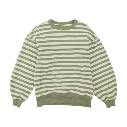Green Striped Sweatshirt Pullover