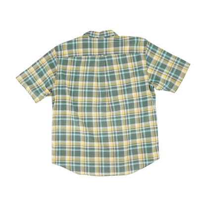 Green Plaid Short Sleeve Button Down