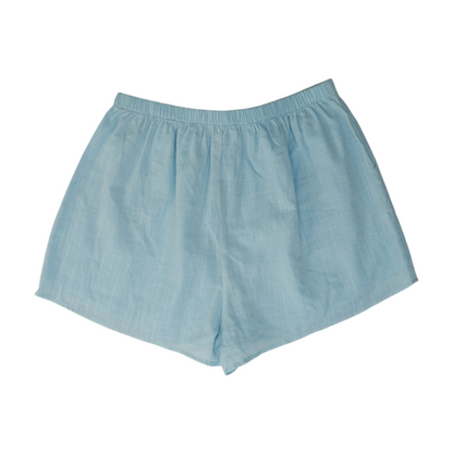 Blue Solid Knit Shorts