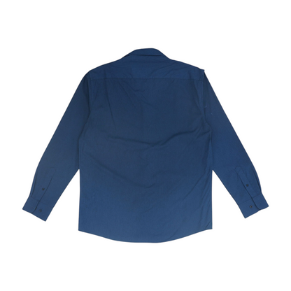 Navy Solid Long Sleeve Button Down
