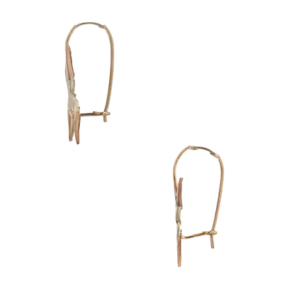 10K Tri-Tone Gold Dangle Earrings