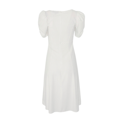 White Polka Dot Midi Dress