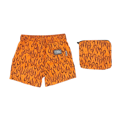Orange Print Swim Bottom