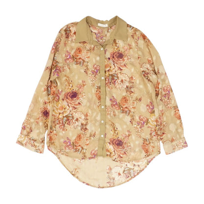 Tan Floral Blouse