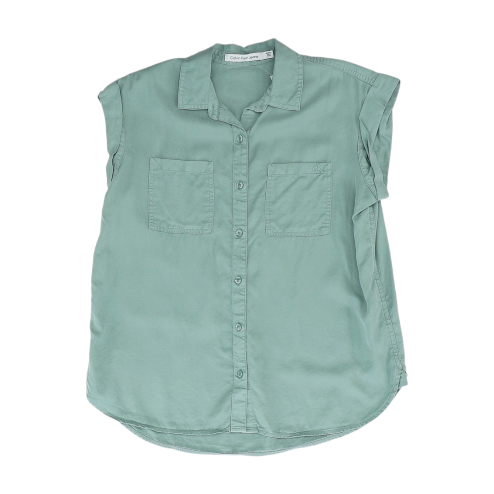 Green Petite Button Down