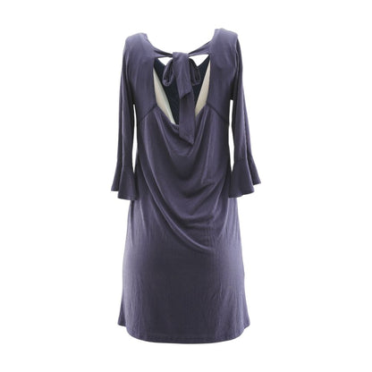 Purple Solid Midi Dress