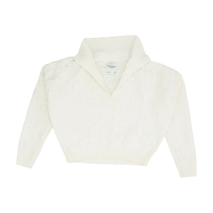 Ivory Check Pullover Sweater