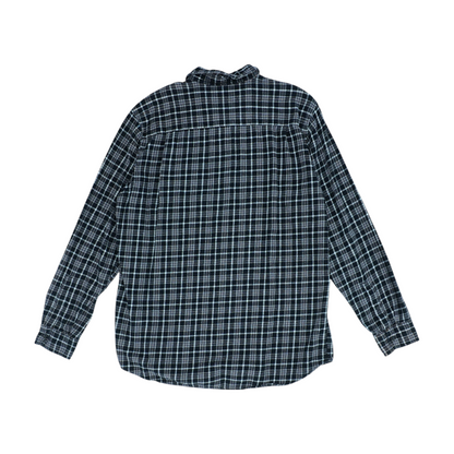 Black Tall Check Flannel Button Down