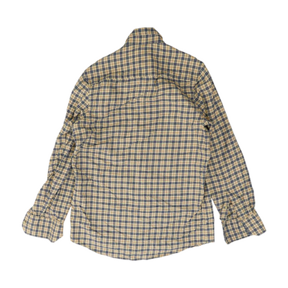 Beige Plaid Flannel Button Down