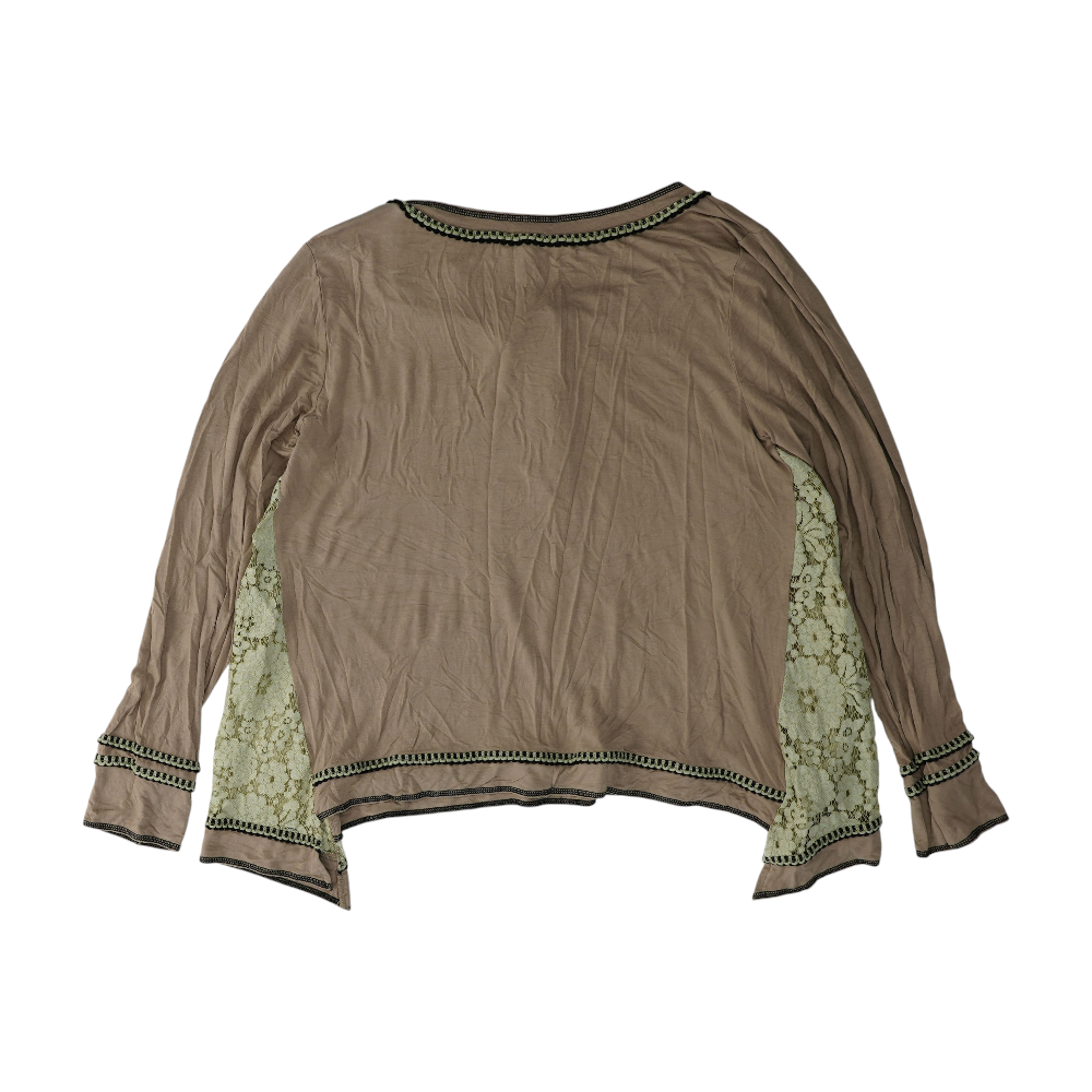 Brown Color Block Blouse