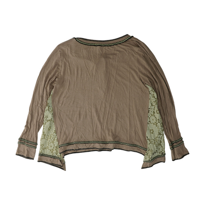 Brown Color Block Blouse