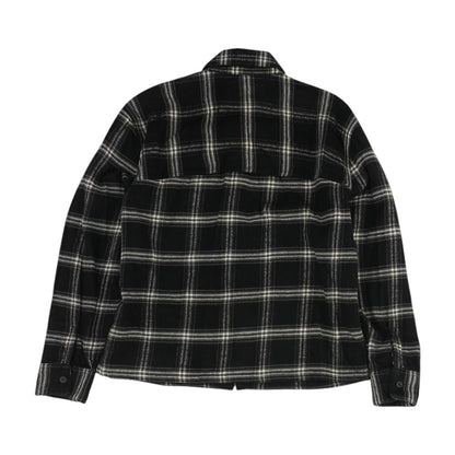 Black Plaid Flannel Button Down