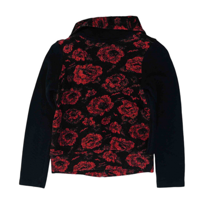 Black Petite Abstract Cardigan Sweater