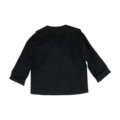 Black Solid 3/4 Sleeve Blouse