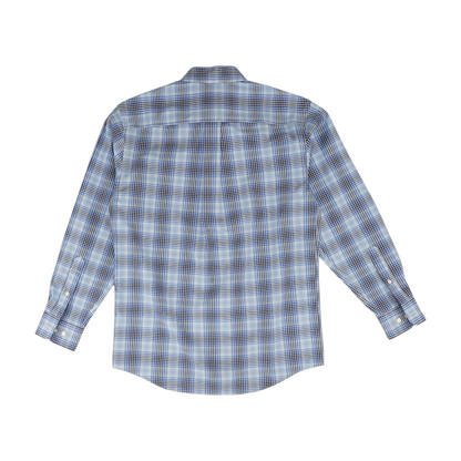 Blue Plaid Long Sleeve Button Down