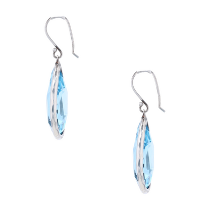 Sterling Silver Topaz Dangle Earrings