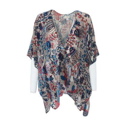 Gray Floral Cardigan