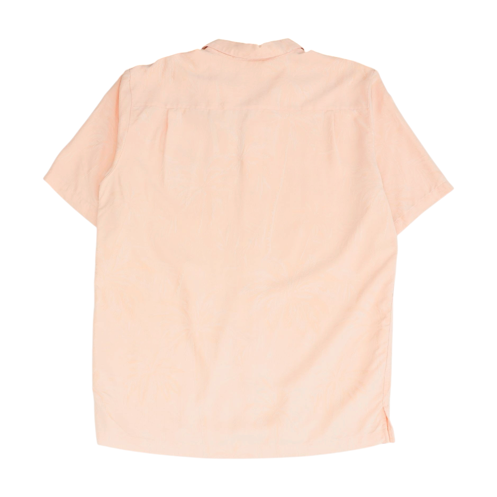 Peach Solid Short Sleeve Button Down