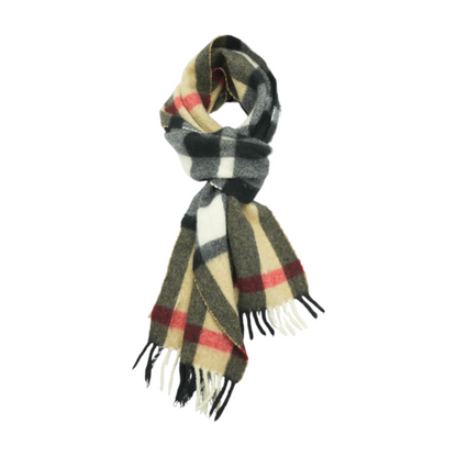 Black Plaid 100% Cashmere Scarf