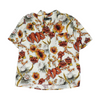 White Tropical Short Sleeve Button Down