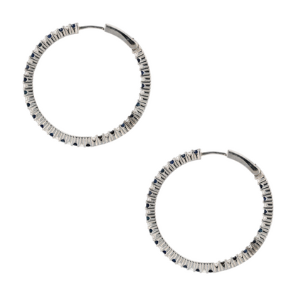 Sterling Silver Moissanite Hoop Earrings