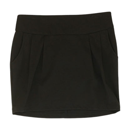 Black Solid Mini Skirt