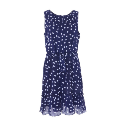 Navy Polka Dot Midi Dress