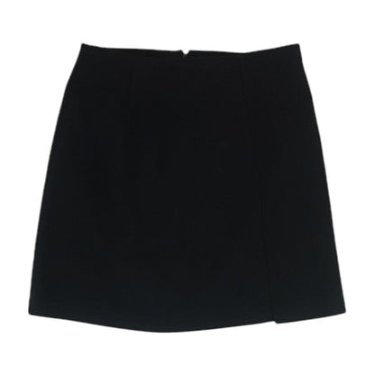 Vintage Black Solid Mini Skirt
