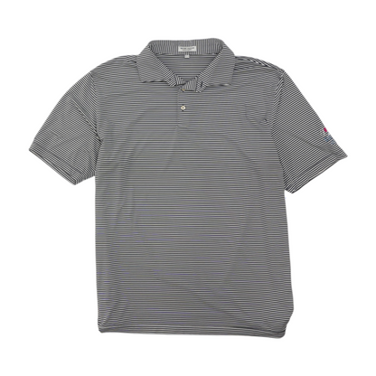 Navy Striped Short Sleeve Polo