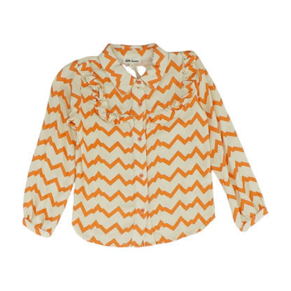Beige Striped Long Sleeve Button Down