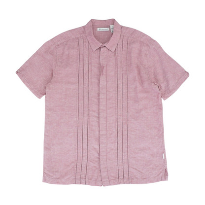 Pink Solid Short Sleeve Button Down
